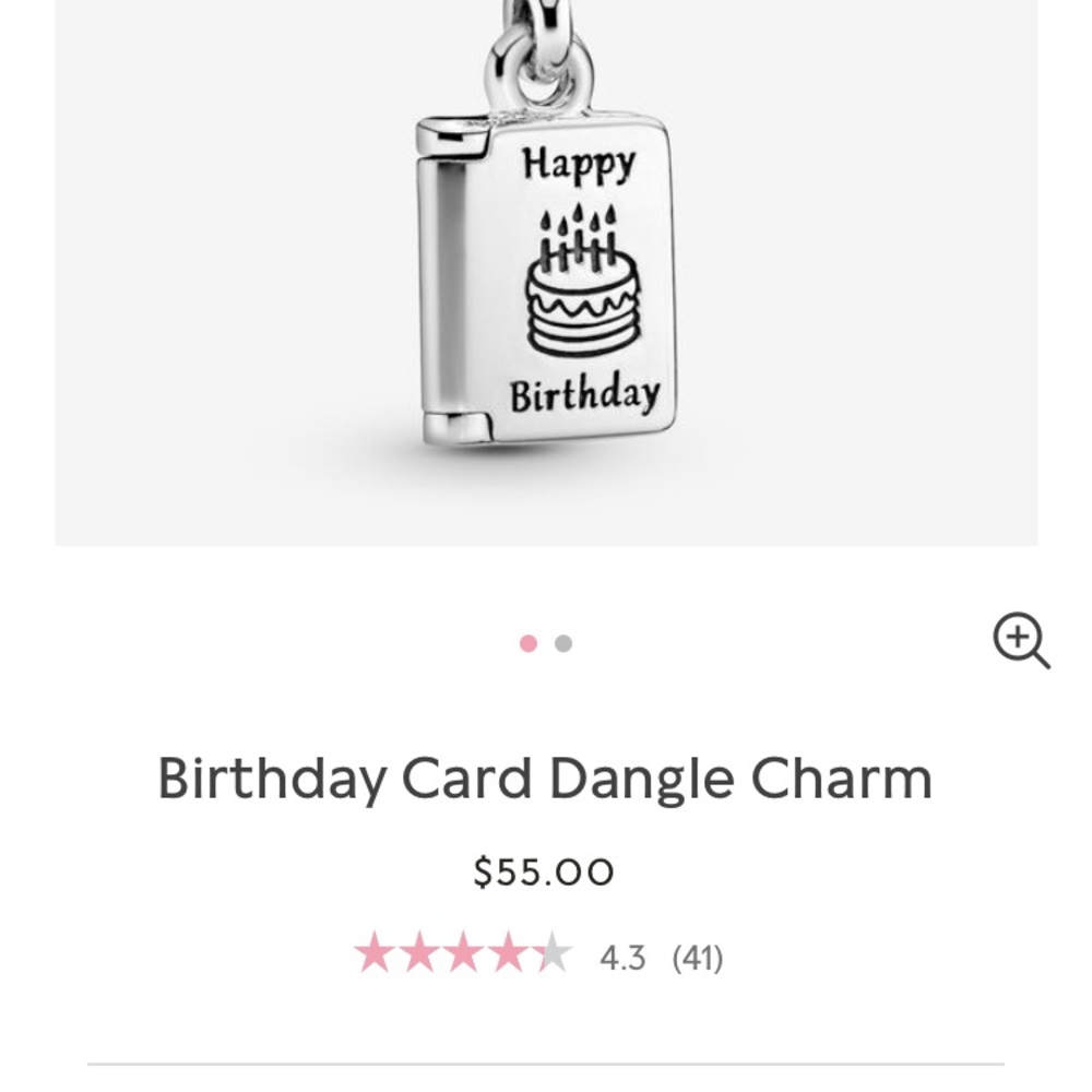 Pandora dangling happy birthday wishes charm